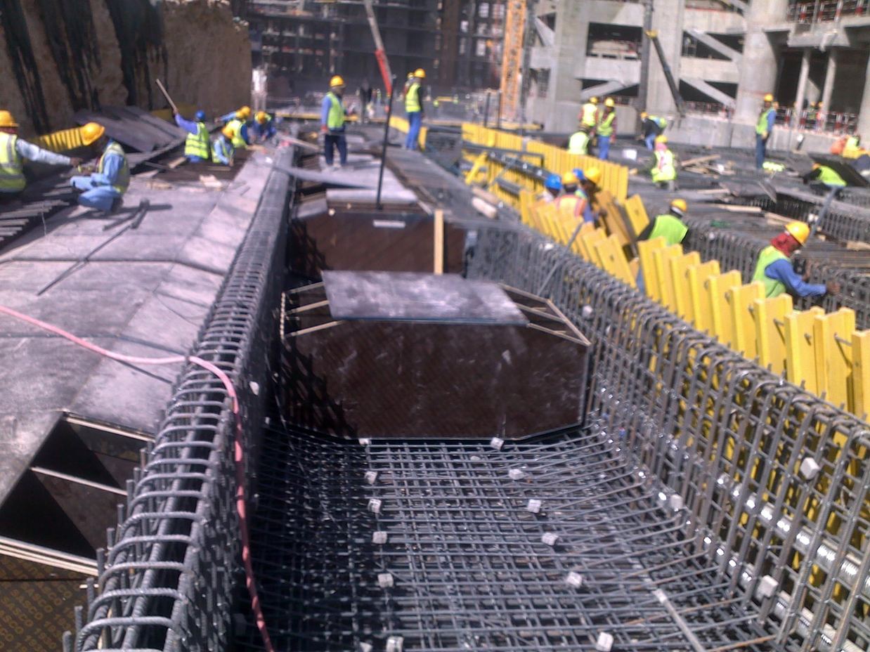 Bridge concrete construction works