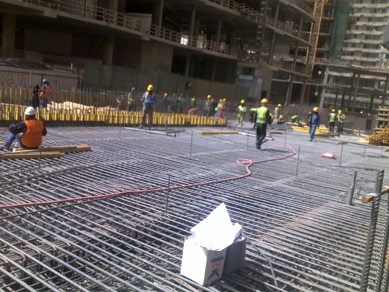 Bridge concrete construction works